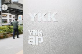 YKK AP signboard and logo